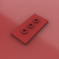 LEGO Plate - 2X4 with 3 Knobs - Thumbnail 2