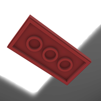 LEGO Plate - 2X4 with 3 Knobs - Thumbnail 3
