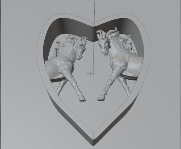 Horse in hearth shape wedding cake decoration 3D Print 486183
