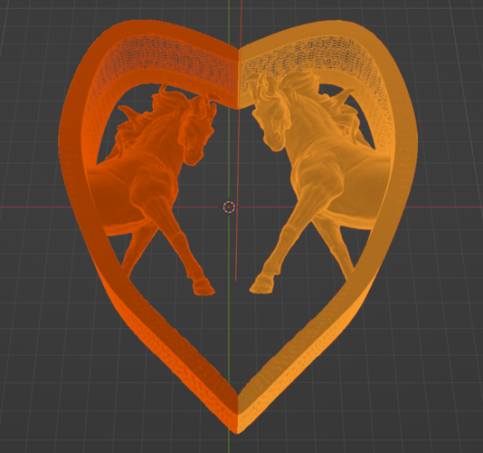 Horse in hearth shape wedding cake decoration 3D Print 486184