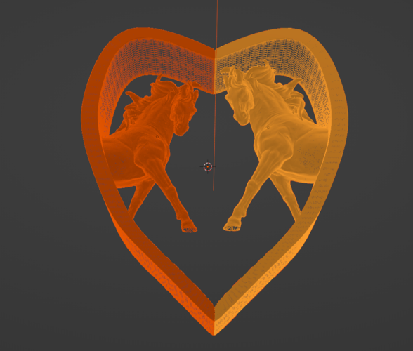 Horse in hearth shape wedding cake decoration 3D Print 486185
