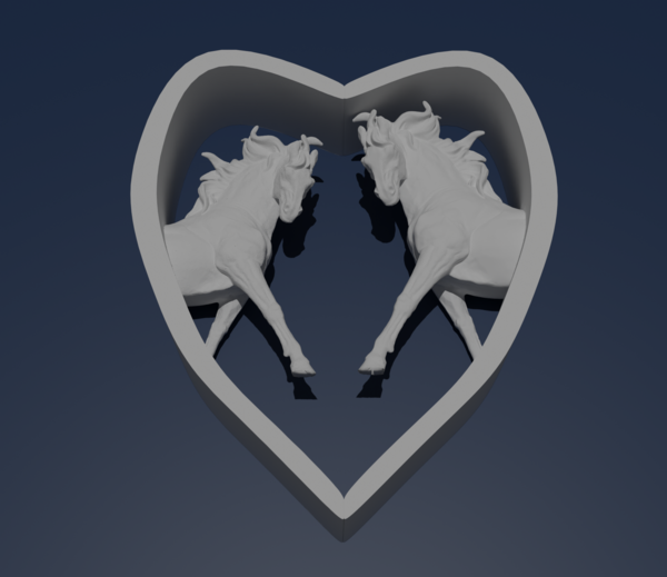 Medium Horse in hearth shape wedding cake decoration 3D Printing 486188