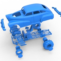 Diecast old school pulling truck 2wd with Car shell 1:25 - Thumbnail 16