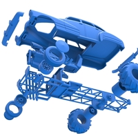 Diecast old school pulling truck 2wd with Car shell 1:25 - Thumbnail 17