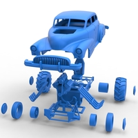 Diecast old school pulling truck 2wd with Car shell 1:25 - Thumbnail 18