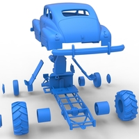 Diecast old school pulling truck 2wd with Car shell 1:25 - Thumbnail 22