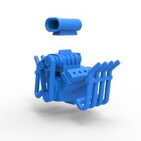 Diecast engine V8 for Hot rod Scale 1:25 - Thumbnail 12