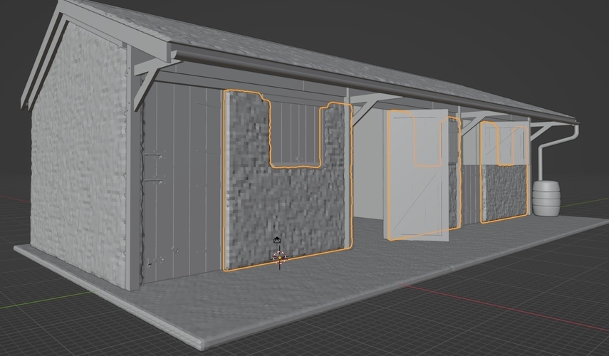 OO HO Gauge / Scale Stable Block (Low Texture Version) 3D Print 486550