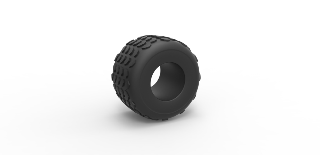 Diecast Monster Jam tire 2 Scale 1:25 3D Print 486552