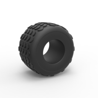 Small Diecast Monster Jam tire 2 Scale 1:25 3D Printing 486552