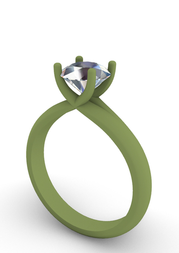 single stone ring  3D Print 486582