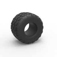 Small Diecast Monster Jam tire 6 Scale 1:25 3D Printing 486686