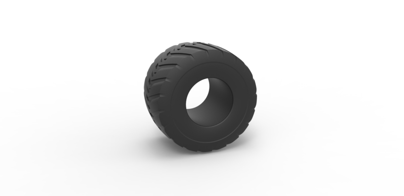 Diecast Monster Jam tire 7 Scale 1:25