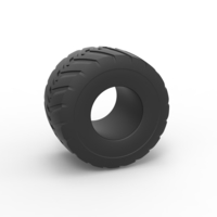 Small Diecast Monster Jam tire 7 Scale 1:25 3D Printing 486694