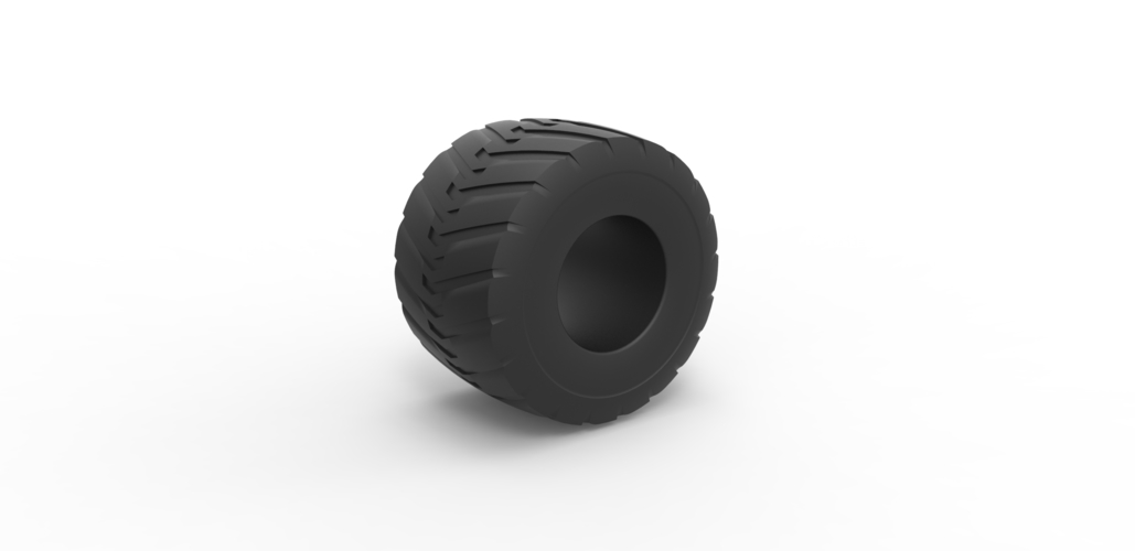 Diecast Monster Jam tire 7 Scale 1:25 3D Print 486695