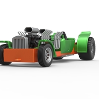 Diecast pulling truck 2wd Hot rod with two V8 1:25 - Thumbnail 5