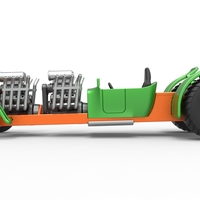 Diecast pulling truck 2wd Hot rod with two V8 1:25 - Thumbnail 8