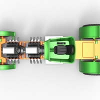 Diecast pulling truck 2wd Hot rod with two V8 1:25 - Thumbnail 10