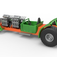 Diecast pulling truck 2wd Hot rod with two V8 1:25 - Thumbnail 11