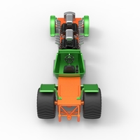 Diecast pulling truck 2wd Hot rod with two V8 1:25 - Thumbnail 13