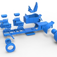 Diecast pulling truck 2wd Hot rod with two V8 1:25 - Thumbnail 15