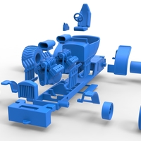 Diecast pulling truck 2wd Hot rod with two V8 1:25 - Thumbnail 17