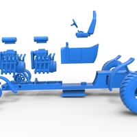 Diecast pulling truck 2wd Hot rod with two V8 1:25 - Thumbnail 18