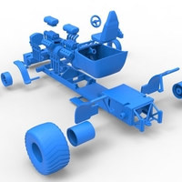 Diecast pulling truck 2wd Hot rod with two V8 1:25 - Thumbnail 20