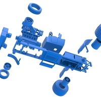 Diecast pulling truck 2wd Hot rod with V12 Scale 1:25 - Thumbnail 16