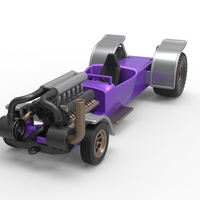 Diecast pulling truck 2wd Hot rod with turbo V12 Scale 1:25 - Thumbnail 4