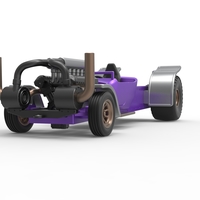 Diecast pulling truck 2wd Hot rod with turbo V12 Scale 1:25 - Thumbnail 5