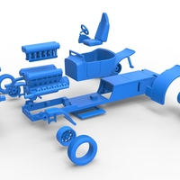 Diecast pulling truck 2wd Hot rod with turbo V12 Scale 1:25 - Thumbnail 15