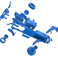 Diecast pulling truck 2wd Hot rod with turbo V12 Scale 1:25 - Thumbnail 17