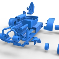 Diecast pulling truck 2wd Hot rod with turbo V12 Scale 1:25 - Thumbnail 18