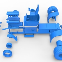 Diecast pulling truck 2wd Hot rod with turbo V12 Scale 1:25 - Thumbnail 20