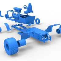 Diecast pulling truck 2wd Hot rod with turbo V12 Scale 1:25 - Thumbnail 21