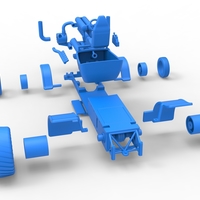 Diecast pulling truck 2wd Hot rod with turbo V12 Scale 1:25 - Thumbnail 22