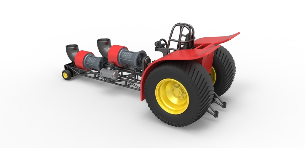 Diecast Pulling tractor with 2 jet engines Version 2 1:25 3D Print 486843