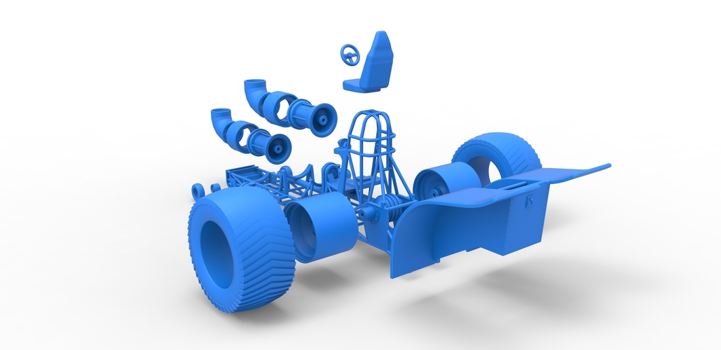 Diecast Pulling tractor with 2 jet engines Version 2 1:25 3D Print 486853