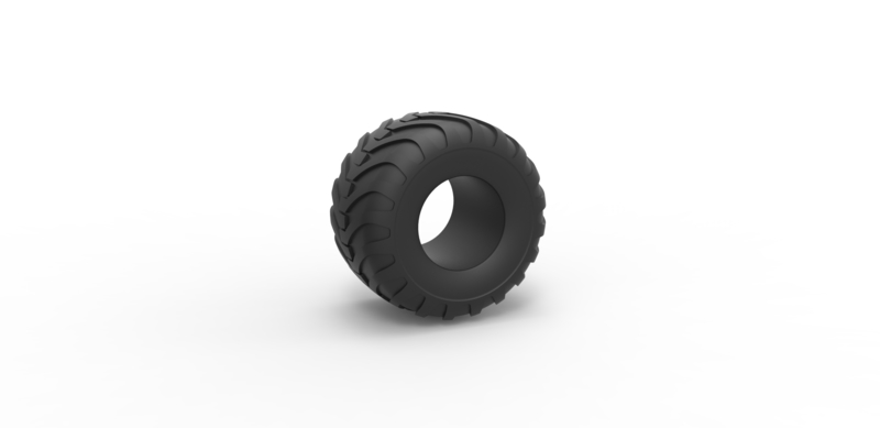 Diecast Monster Jam tire 8 Scale 1:25