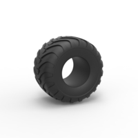 Small Diecast Monster Jam tire 8 Scale 1:25 3D Printing 486913