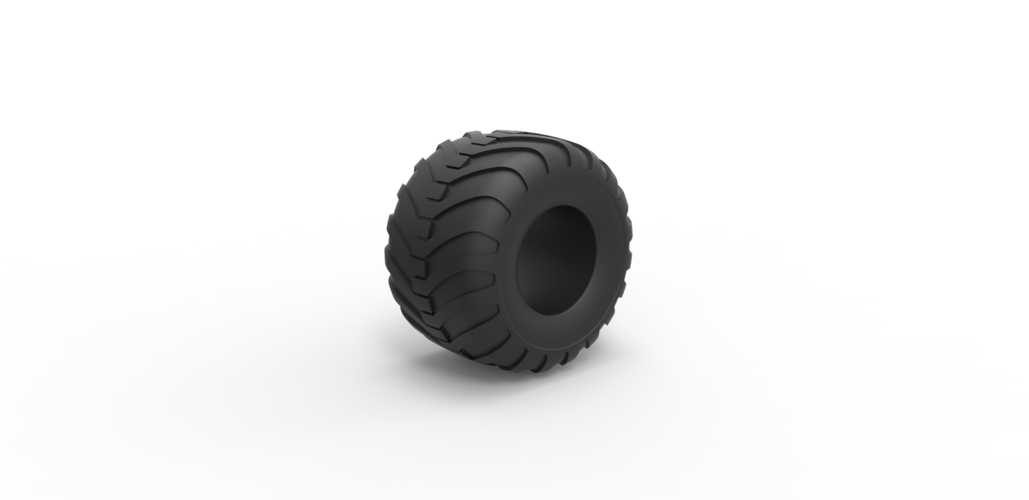 Diecast Monster Jam tire 8 Scale 1:25 3D Print 486914