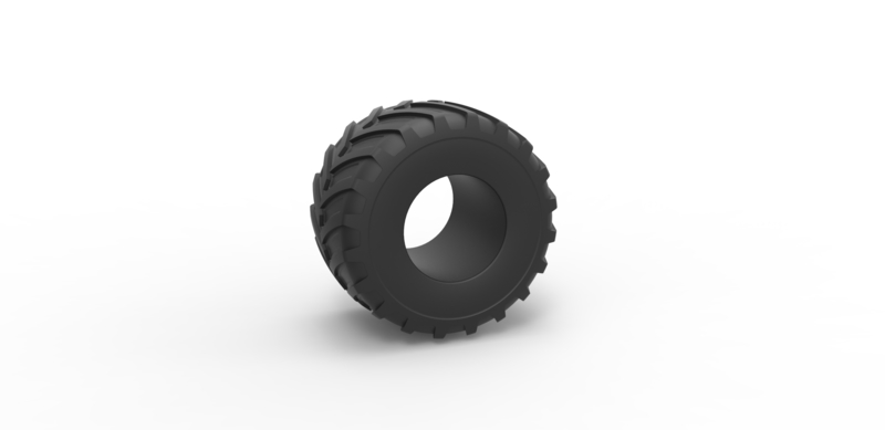 Diecast Monster Jam tire 9 Scale 1:25