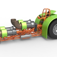 Diecast Pulling tractor with 4 jet engines Version 3 Scale 1:25 - Thumbnail 1