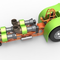 Diecast Pulling tractor with 4 jet engines Version 3 Scale 1:25 - Thumbnail 2