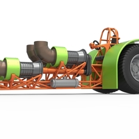 Diecast Pulling tractor with 4 jet engines Version 3 Scale 1:25 - Thumbnail 3