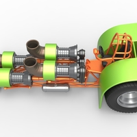 Diecast Pulling tractor with 4 jet engines Version 3 Scale 1:25 - Thumbnail 9