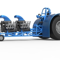 Diecast Pulling tractor with 2 engines V8 Scale 1:25 - Thumbnail 3