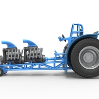 Diecast Pulling tractor with 2 engines V8 Scale 1:25 - Thumbnail 8