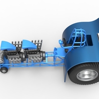 Diecast Pulling tractor with 2 engines V8 Scale 1:25 - Thumbnail 9